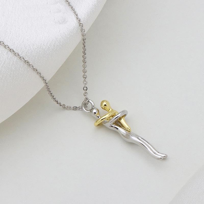 Women's Two-color Mother-Child Necklace – Intimate Hug Symbol 3