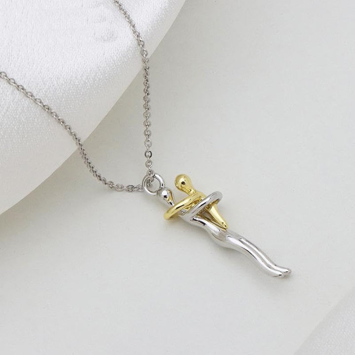 Women's Two-color Mother-Child Necklace – Intimate Hug Symbol 3