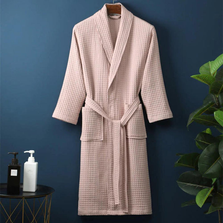Women's Waffle Bathrobe – Lightweight Breathable Cotton 5