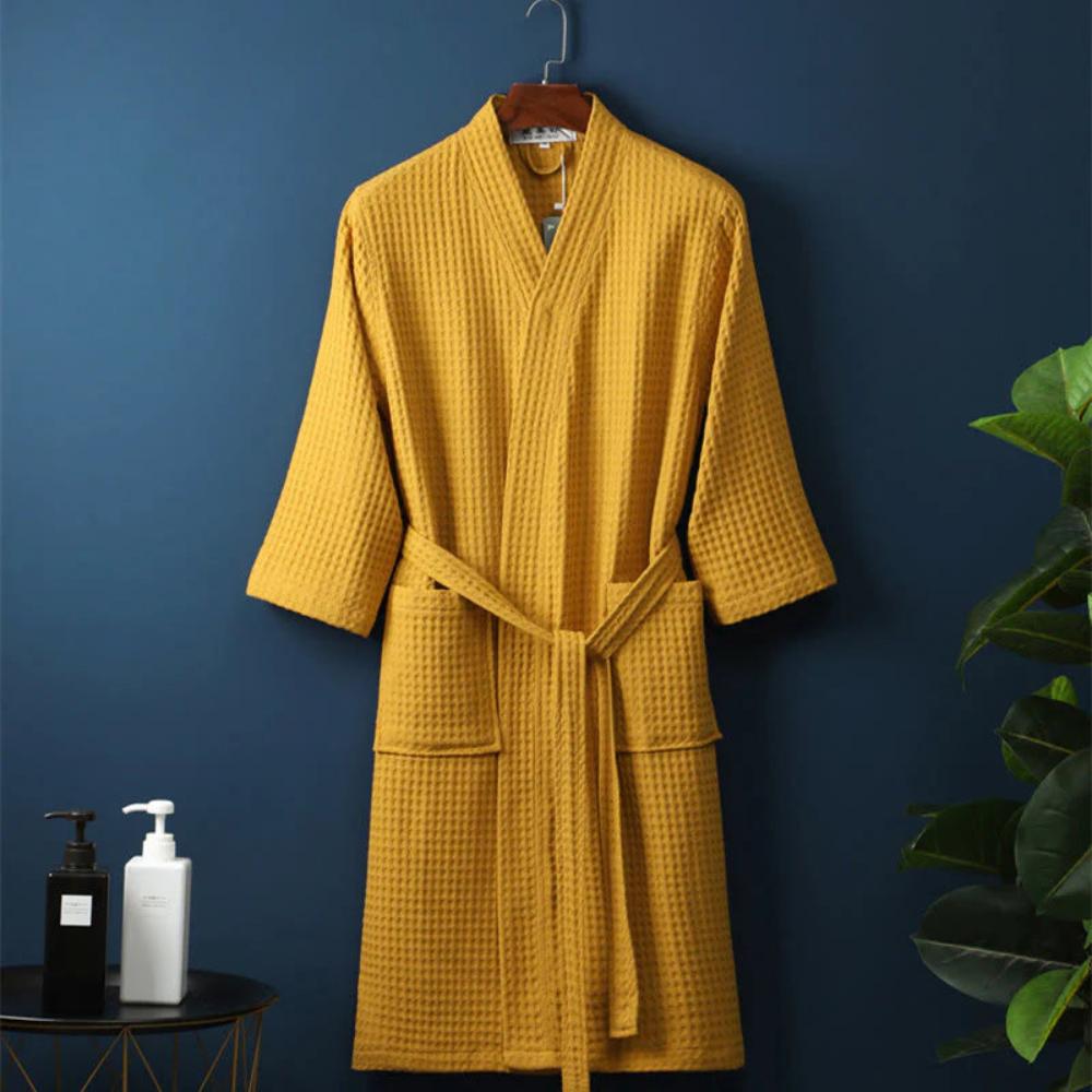 Women's Waffle Bathrobe – Lightweight Breathable Cotton 6