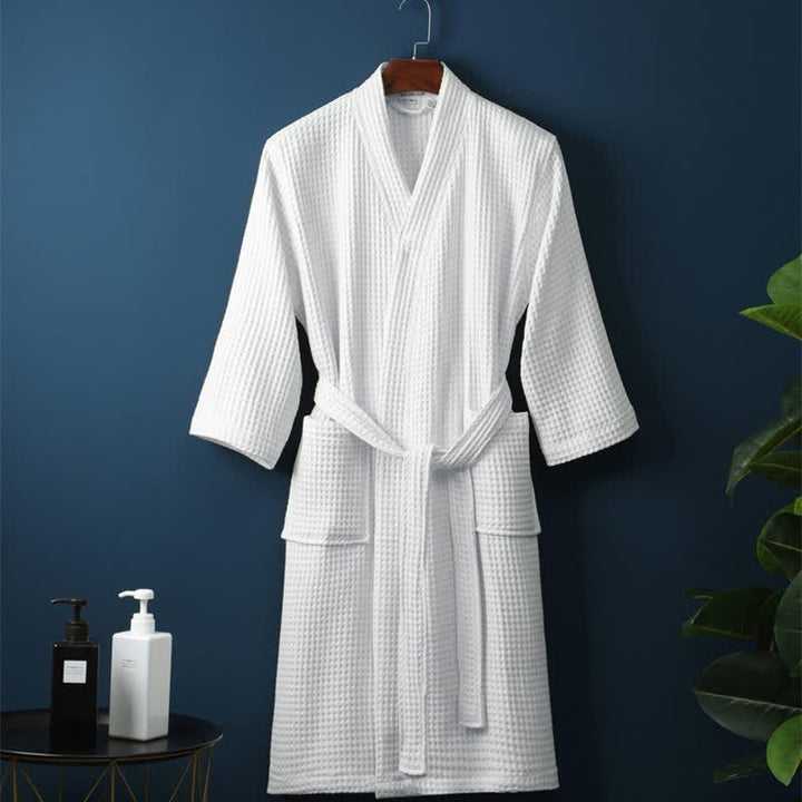 Women's Waffle Bathrobe – Lightweight Breathable Cotton 9