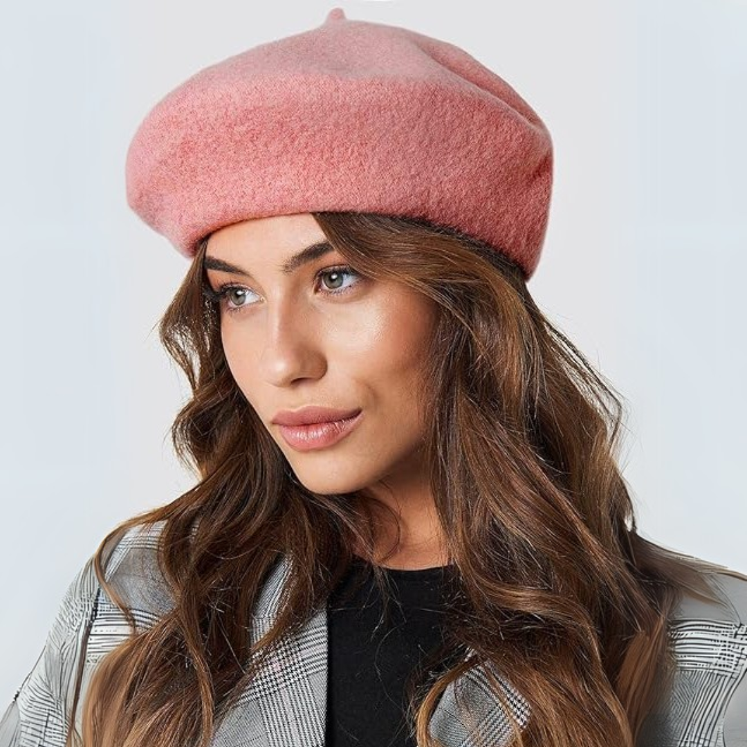 Women's Warm Wool Beret – Classic French Design Style 14