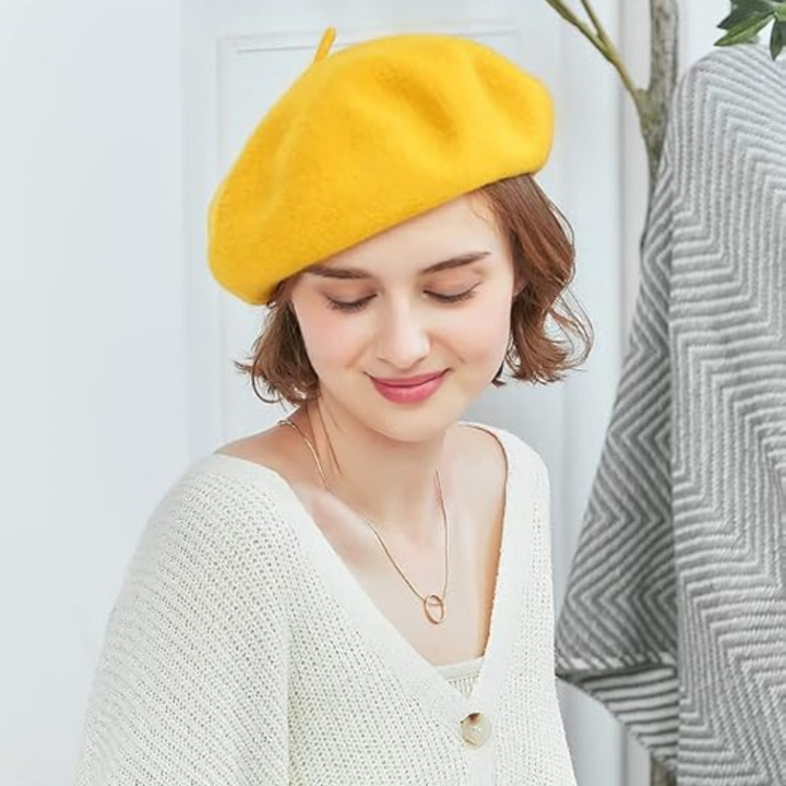 Women's Warm Wool Beret – Classic French Design Style 16