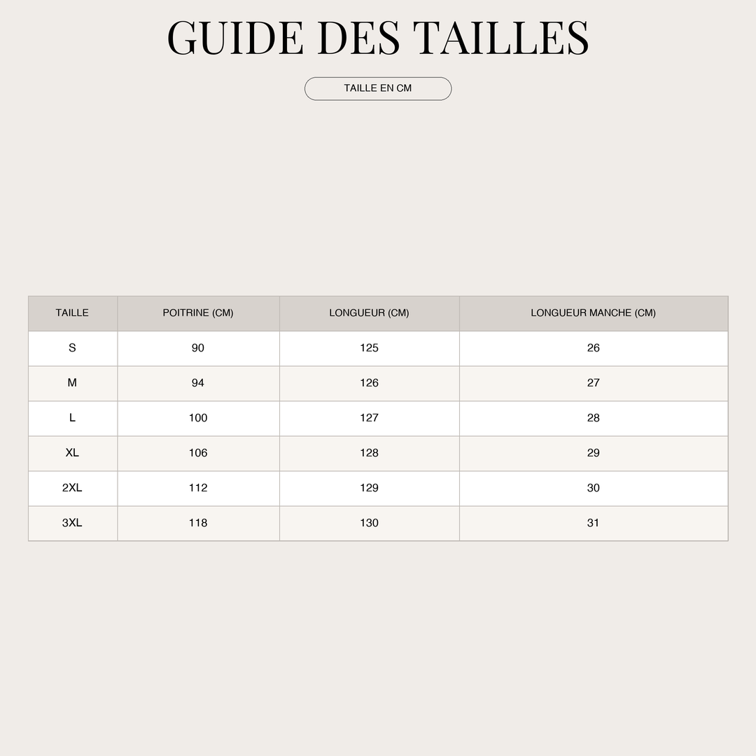 Robe imprimée sauvage pour Femme – Col en V et Jupe fluide size chart
