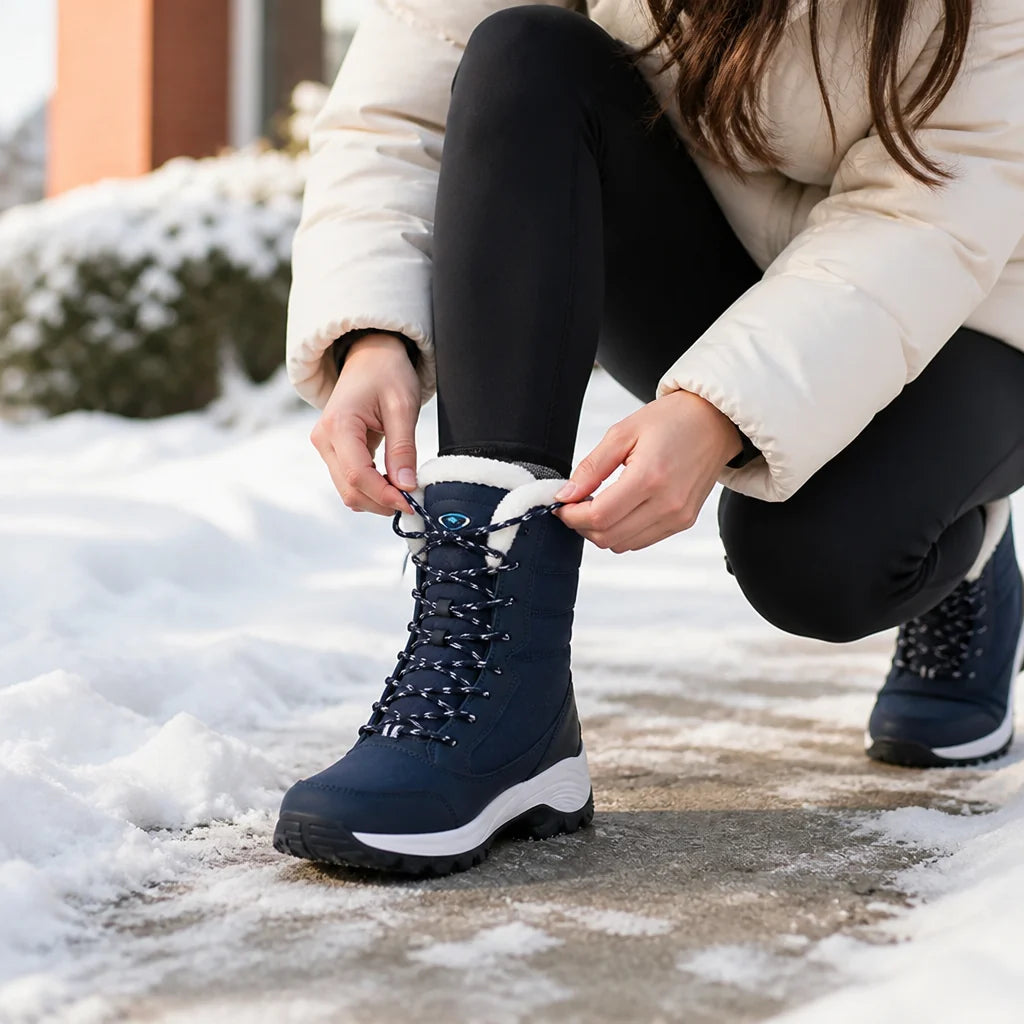 Women's Winter Boots – Slip-On Model Lined with Platform Sole 1