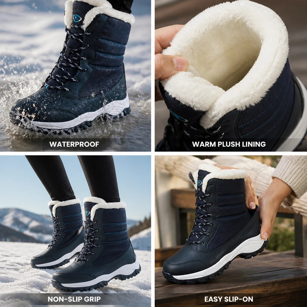 Women's Winter Boots – Slip-On Model Lined with Platform Sole 2