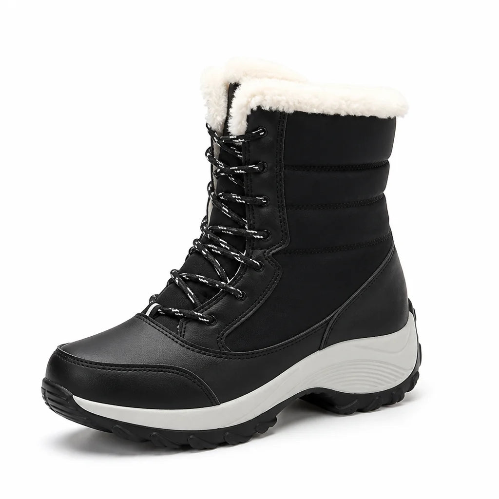 Women's Winter Boots – Slip-On Model Lined with Platform Sole 6