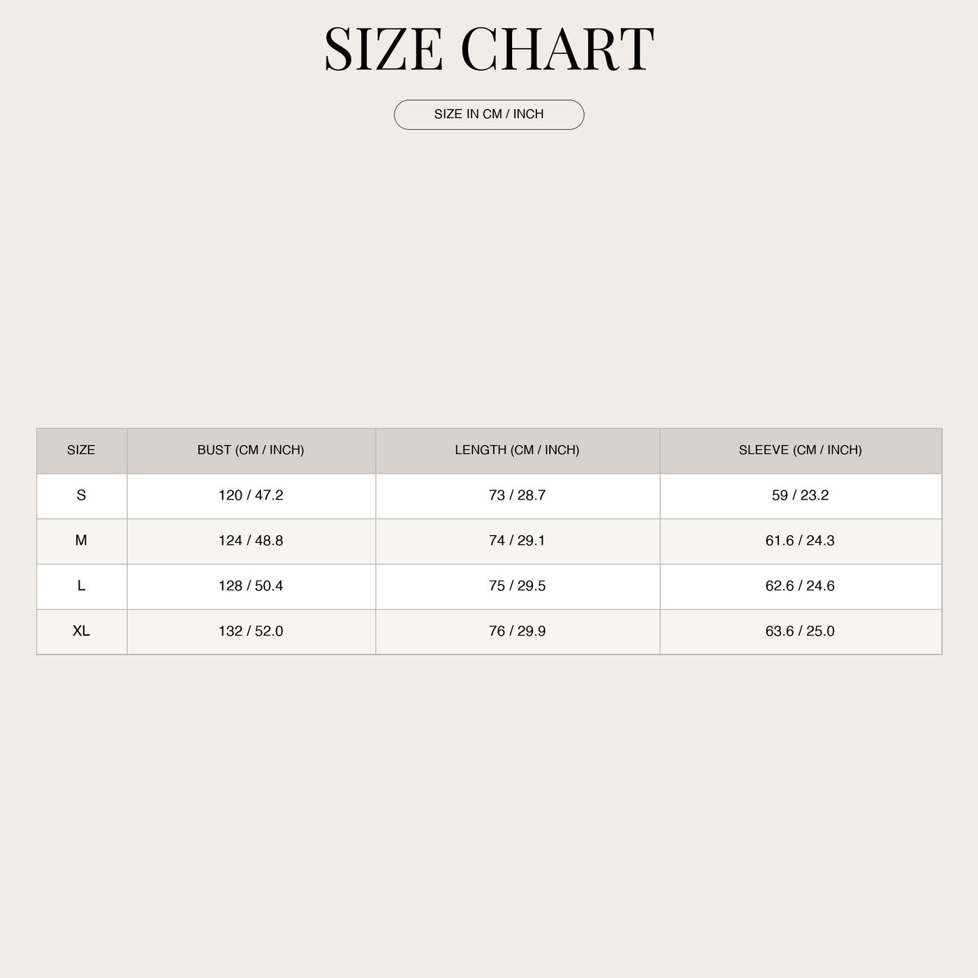 Women's Winter Shirt Jacket – Plaid Hooded Style size chart