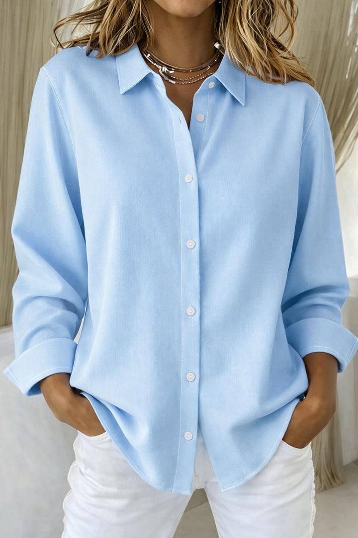 Womens_Woven_Button_Blouse_Point_Collar_with_Cuffed_Sleeves_6