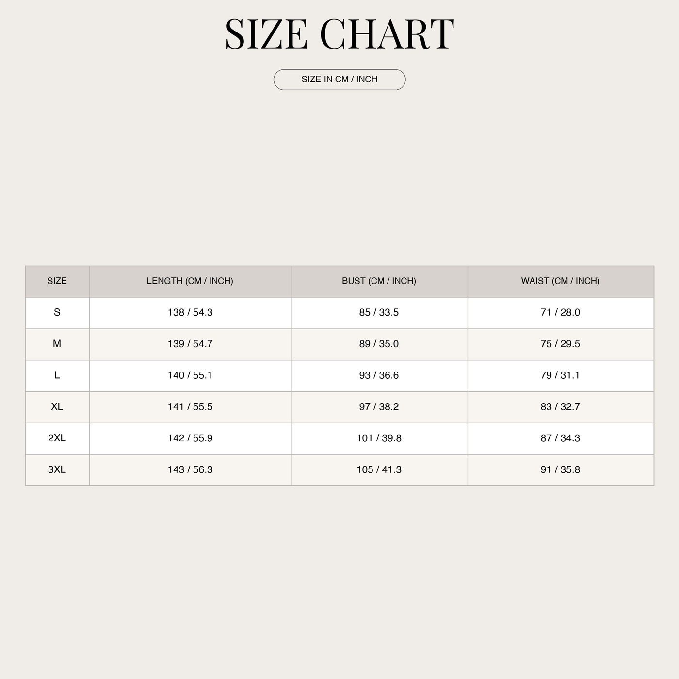 Women's Wrap Dress – 3/4 Sleeves with Flowing Silhouette size chart