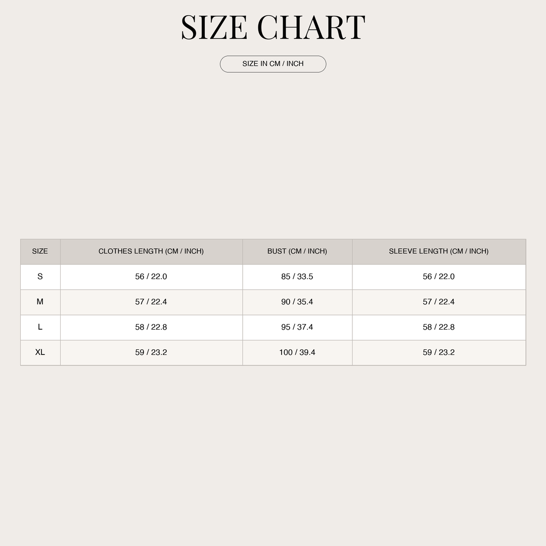 Women's Wrap Sweater – Premium Wool Blend with Refined Shape size chart