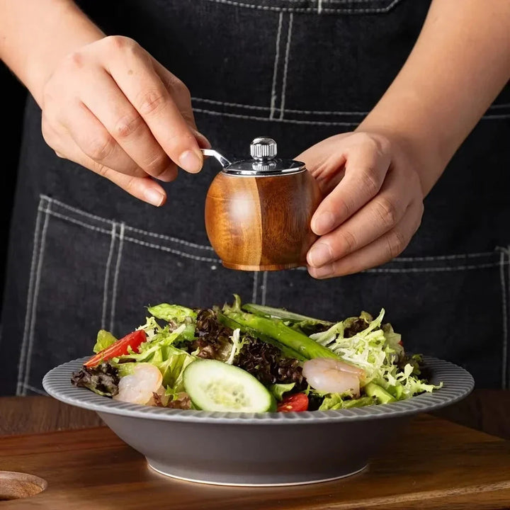 Wood Salt and Pepper Mill Set – Manual Grinder with S-P-Marking 2