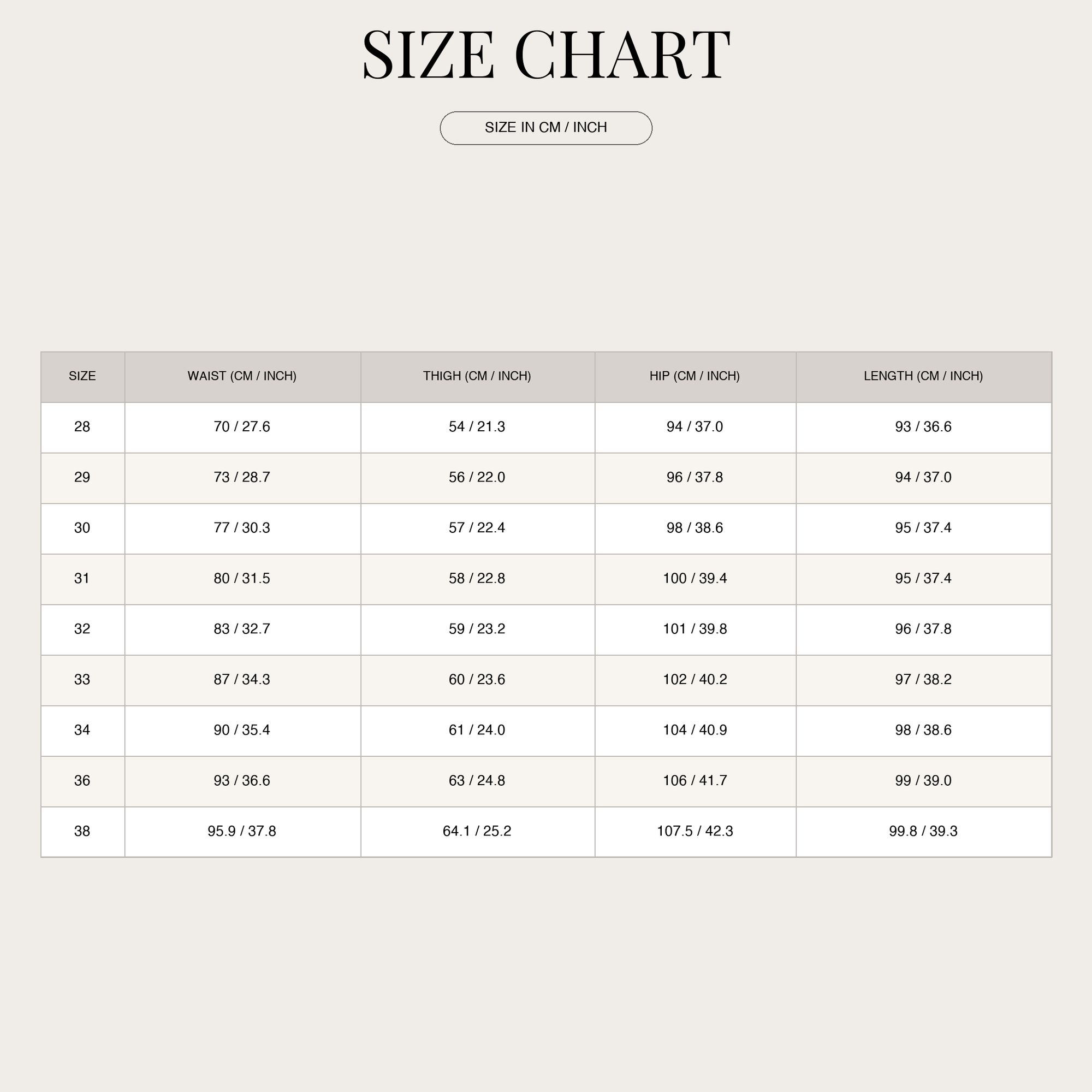 Size Chart