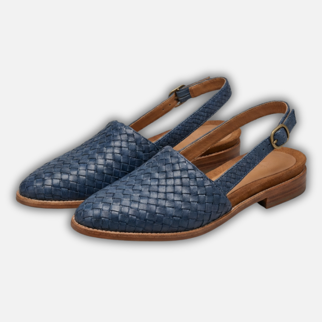 Woven Slingback Flats with Adjustable Strap for Women