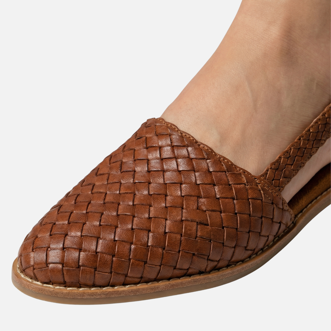 Woven Slingback Flats with Adjustable Strap for Women