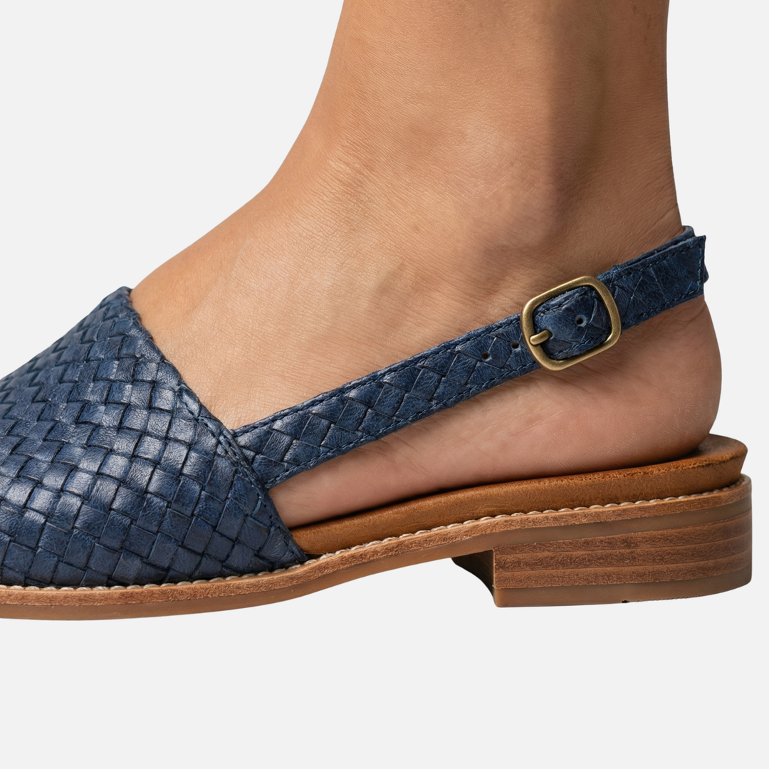 Woven Slingback Flats with Adjustable Strap for Women