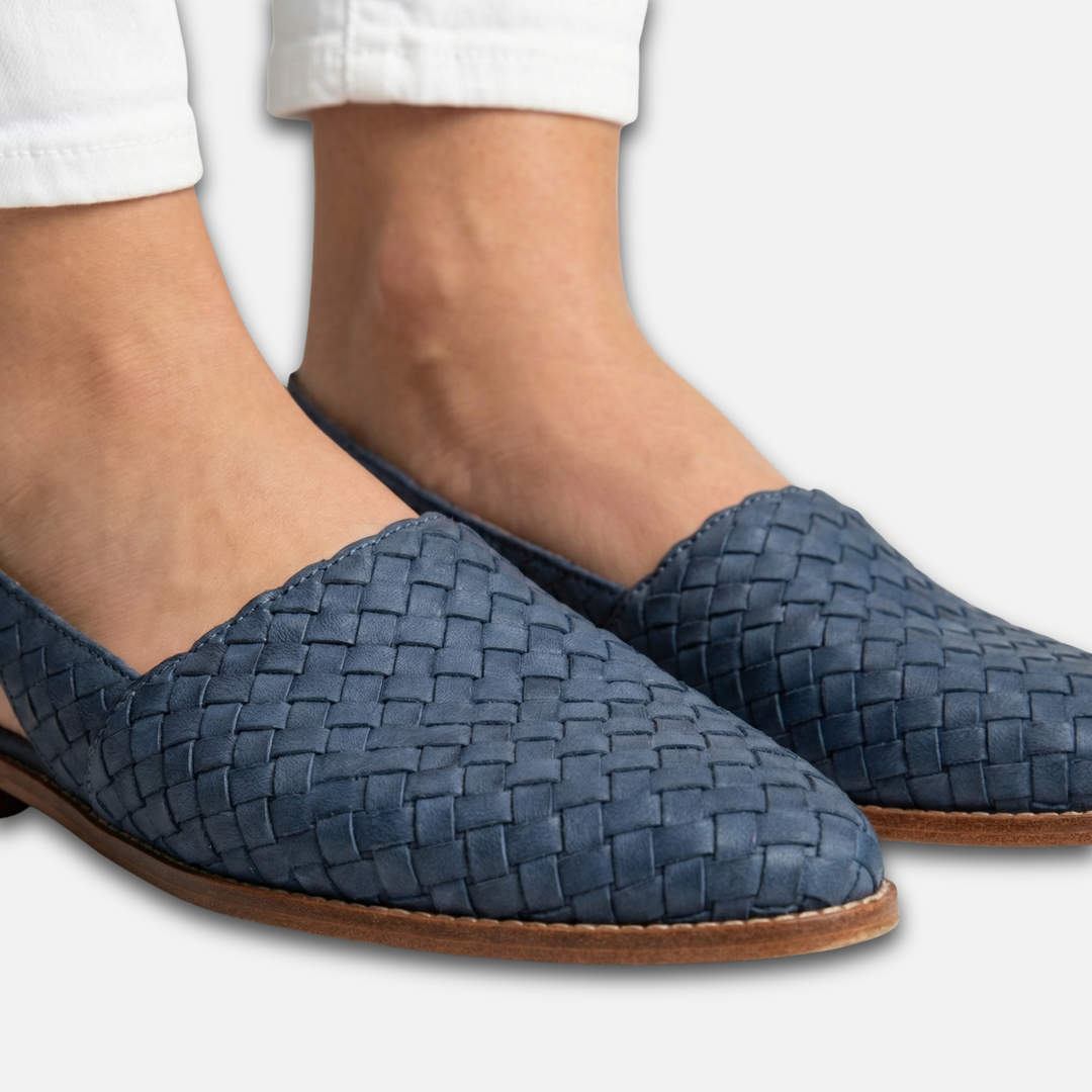 Woven Slingback Flats with Adjustable Strap for Women