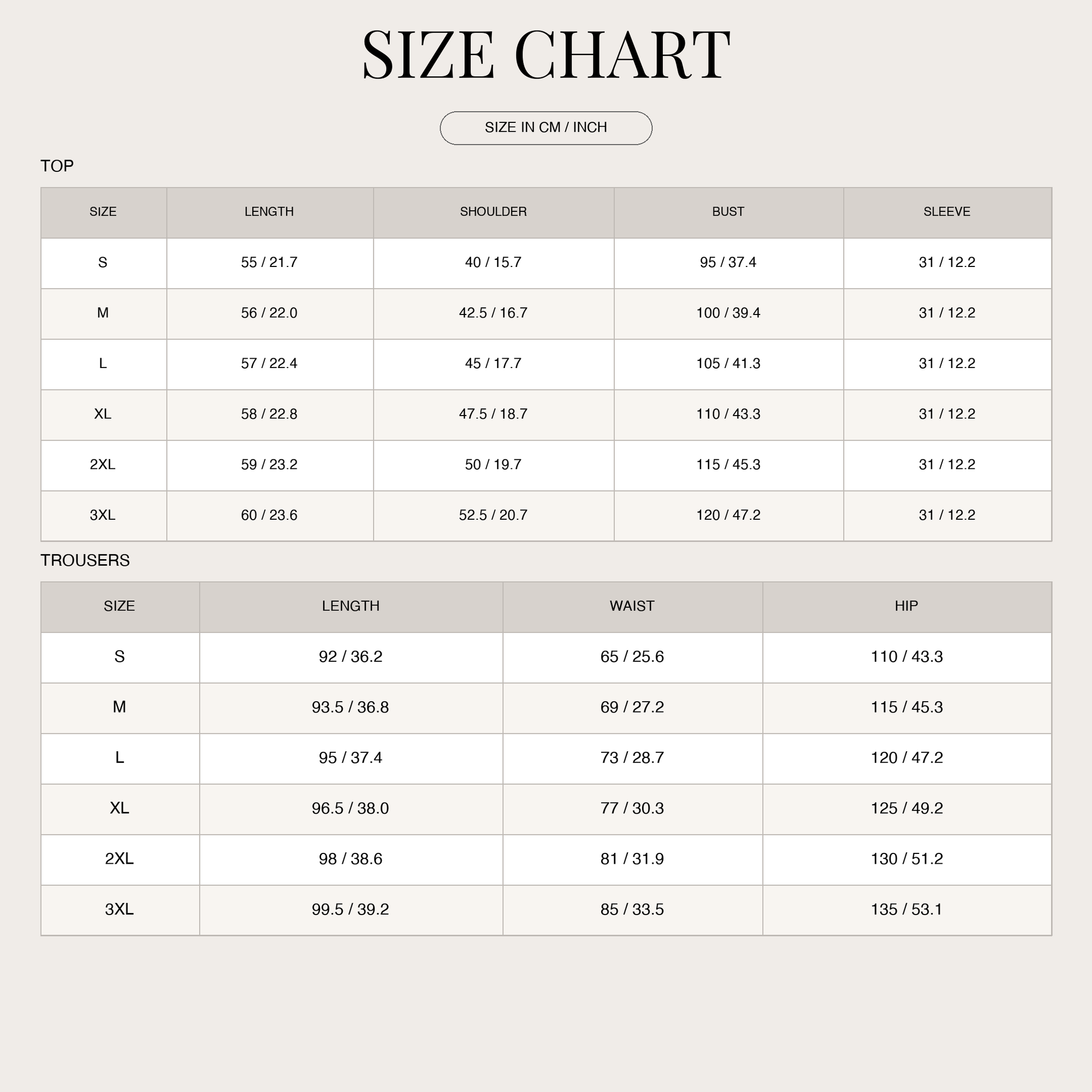 Size Chart