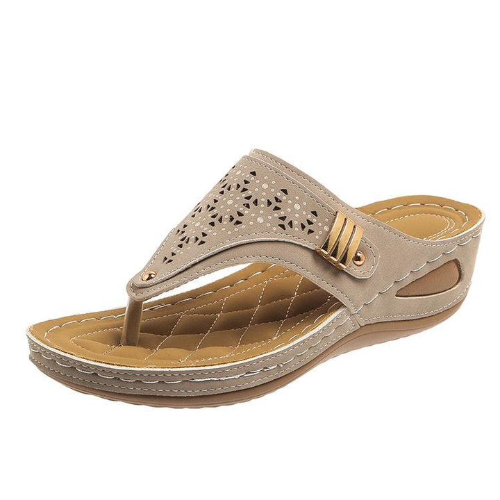 Sandals with Arch Support, Adjustable Straps and Wedge Heel for Women