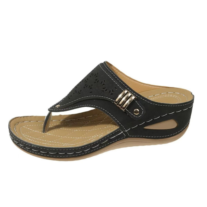 Sandals with Arch Support, Adjustable Straps and Wedge Heel for Women