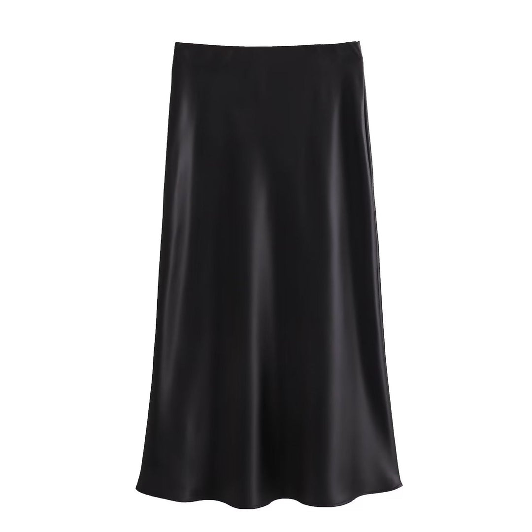 Flowing A-Line Skirt with Elastic Waistband for Women