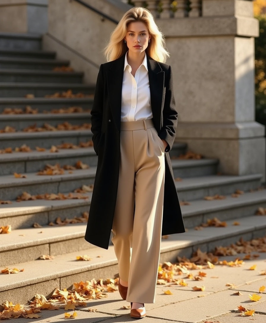 Cecole | Women’s Wide-Leg Trousers with Tailored Waistband