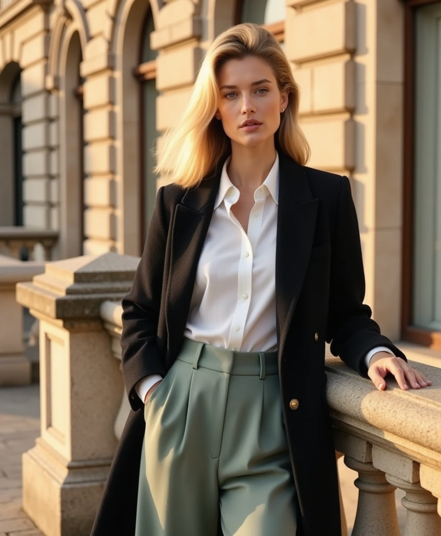 Cecole | Women’s Wide-Leg Trousers with Tailored Waistband