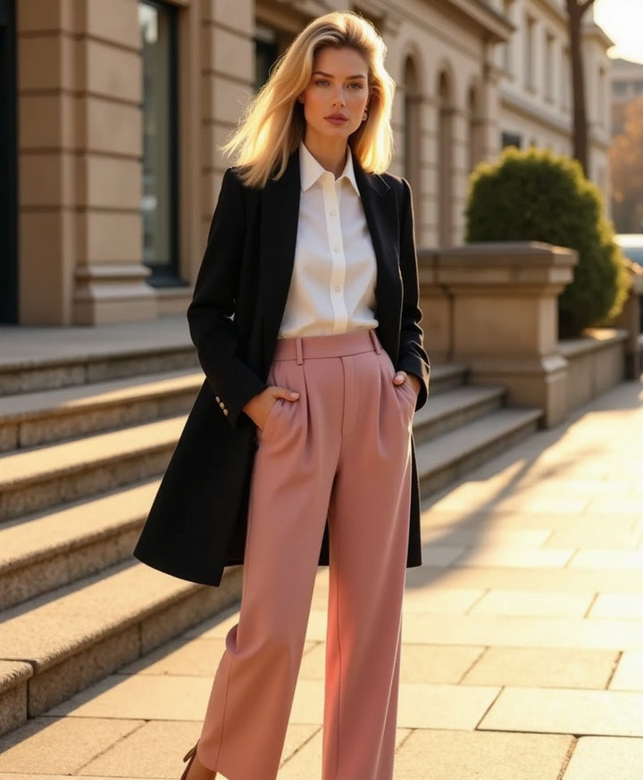Cecole | Women’s Wide-Leg Trousers with Tailored Waistband