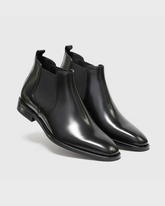 Cecole | Men’s Elastic Side Panel Chelsea Boots with Almond Toe